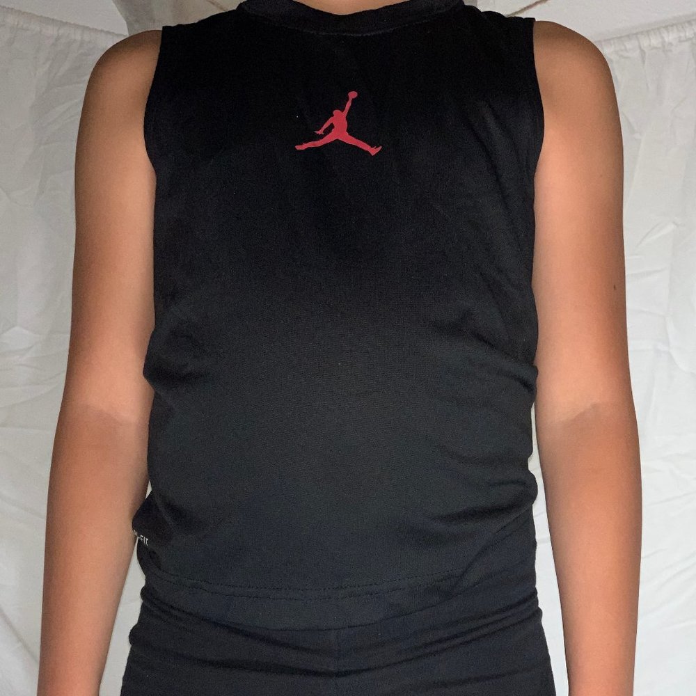 Jordan's Black and Red Dry-Fit Workout Shirt